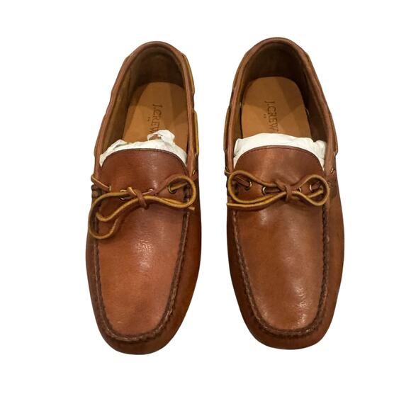 J. Crew Leather Driving Shoes Low Top Round Toe Brown Size US 10.5 NWOB - Picture 8 of 11